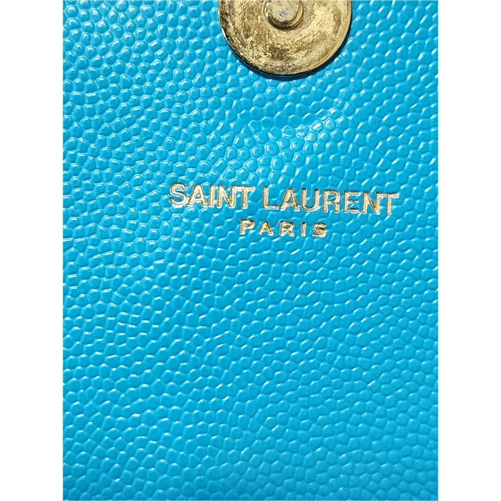 YVES SAINT LAURENT Caviar Leather Cassandre Clutch Bag turquoise - Picture 4 of 15